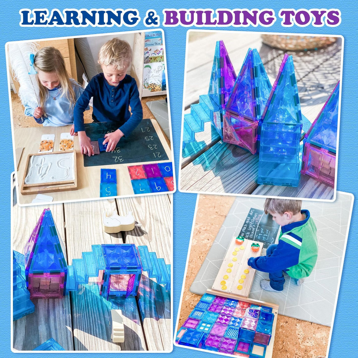 102pcs Magnetic Building Tiles with Dolls