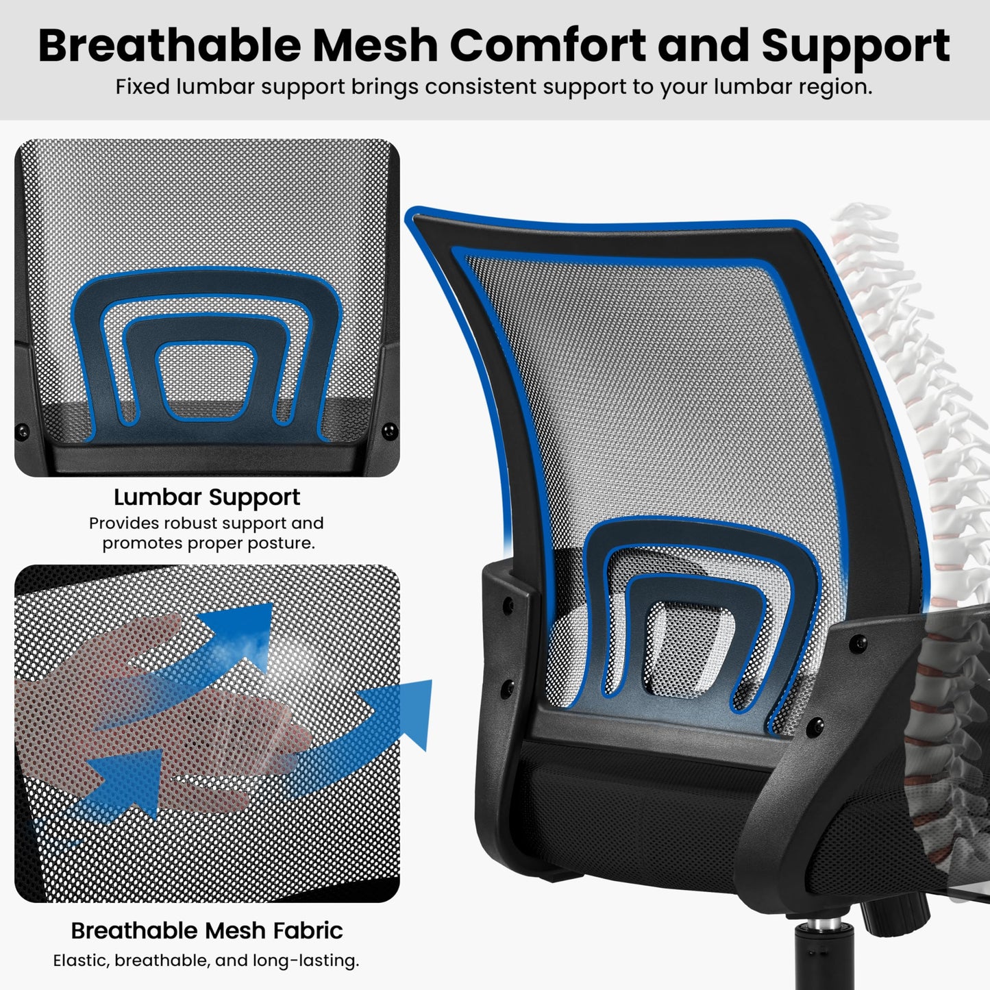 Ergonomic Mesh Office Chair with Lumbar Support