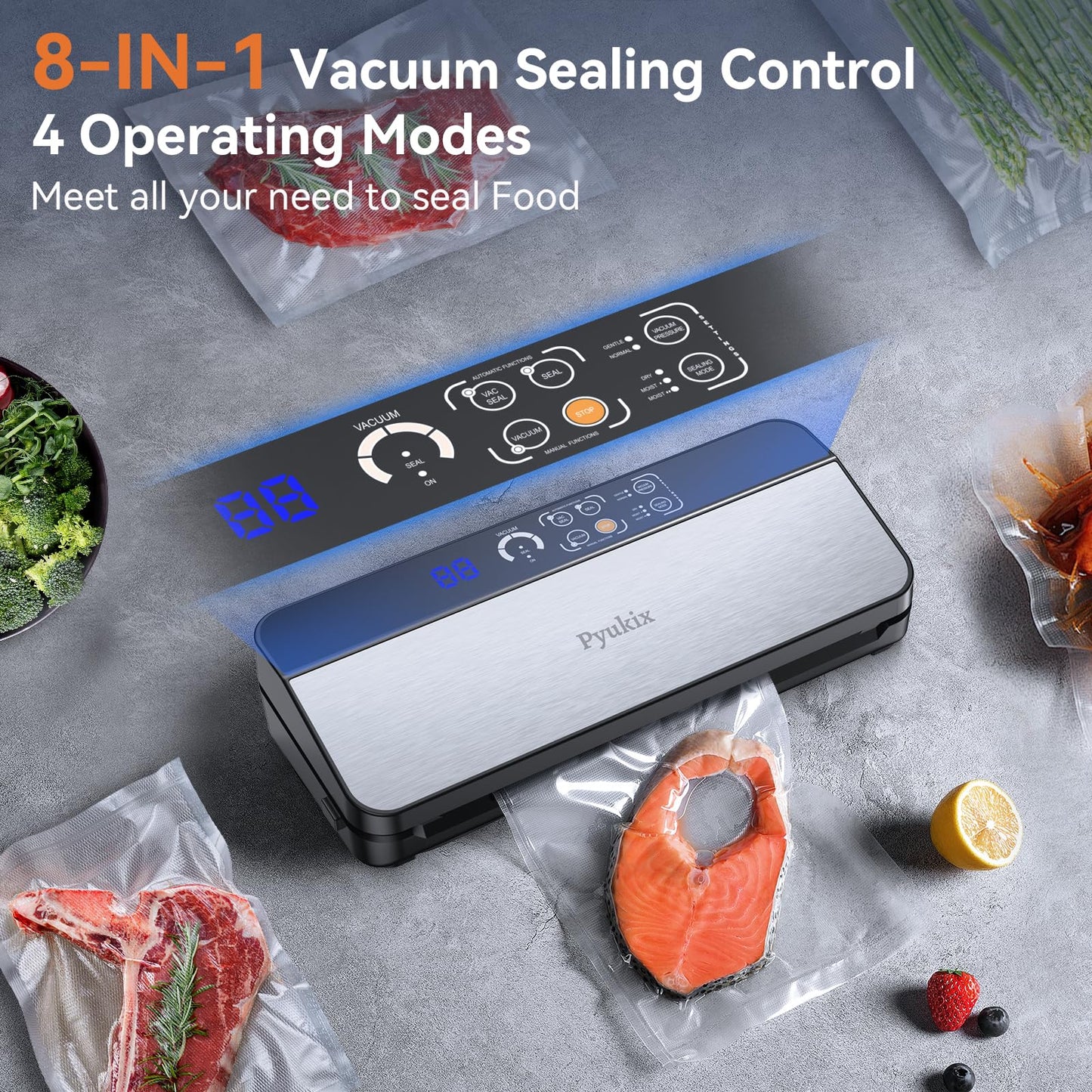 Pyukix 8-in-1 Vacuum Sealer with Cutter