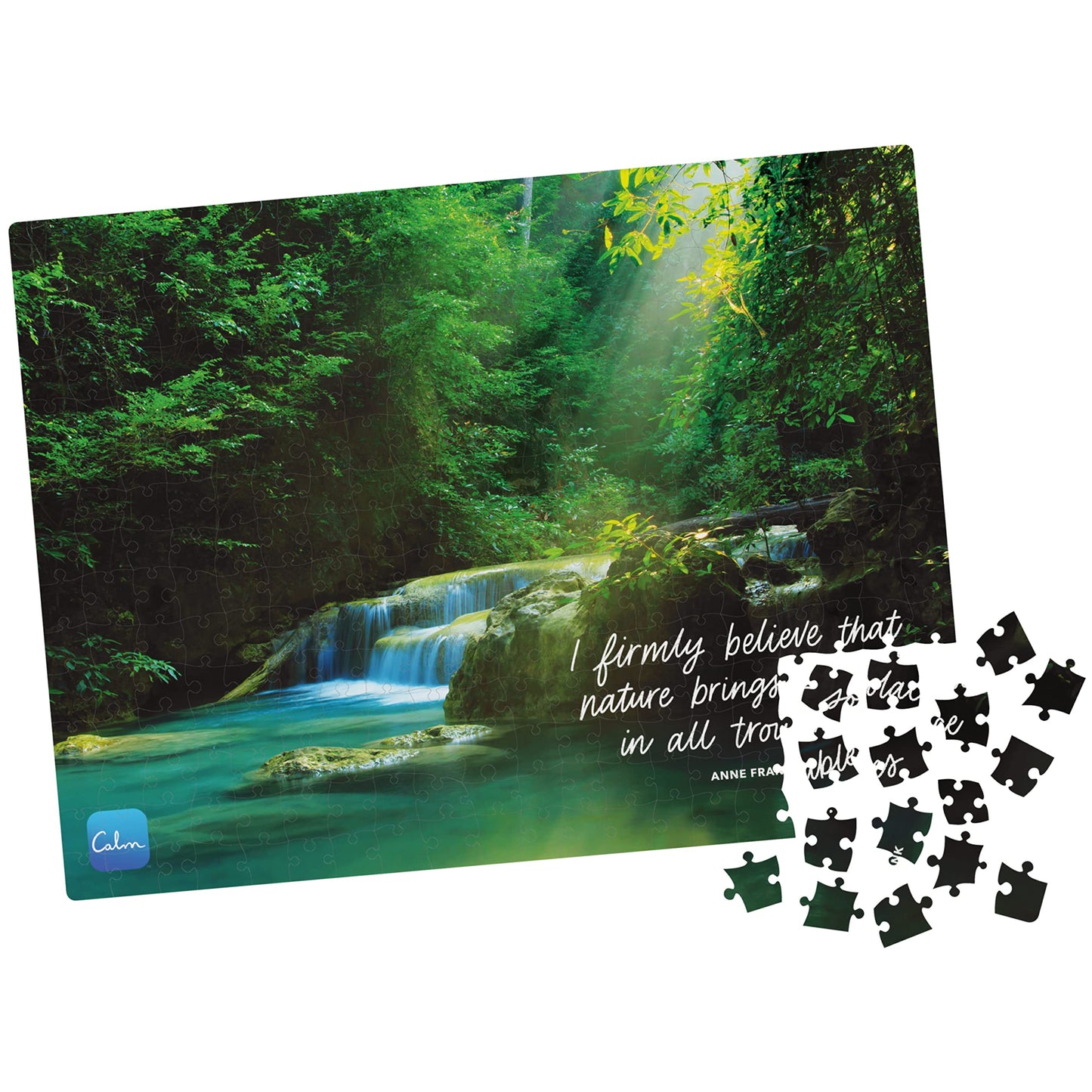 SPIN MASTER GAMES 300-Piece Calm Jigsaw Puzzle for Relaxation, Stress Relief, and Mood Elevation, for Adults and Kids Ages 8 and up, Hidden Waterfalls