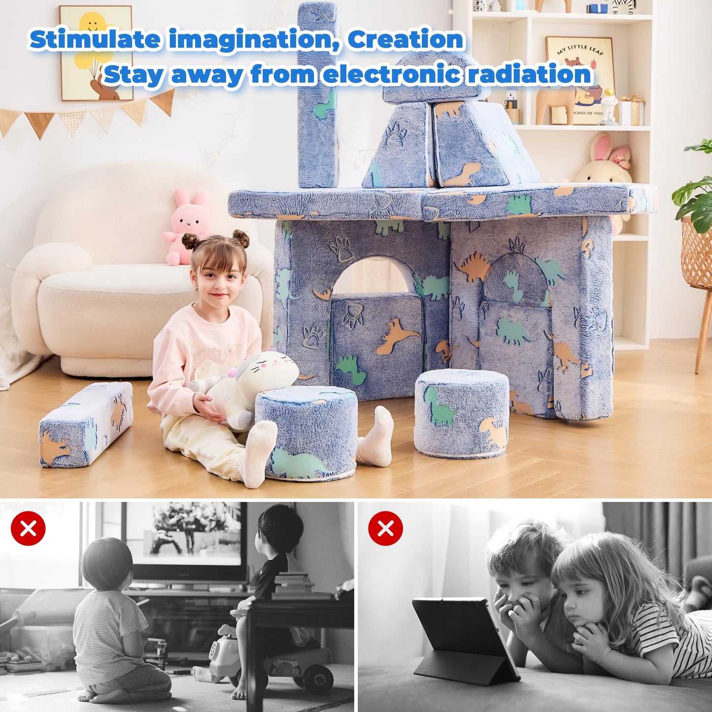 Modular Kids Play Couch - Convertible Foam Sofa