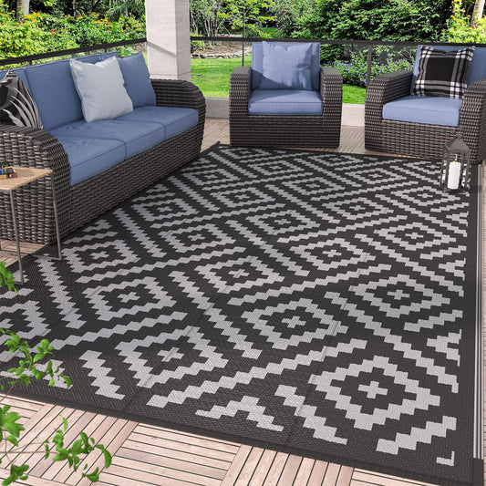 GENIMO Waterproof Outdoor Patio Rug, 5'x8' Reversible