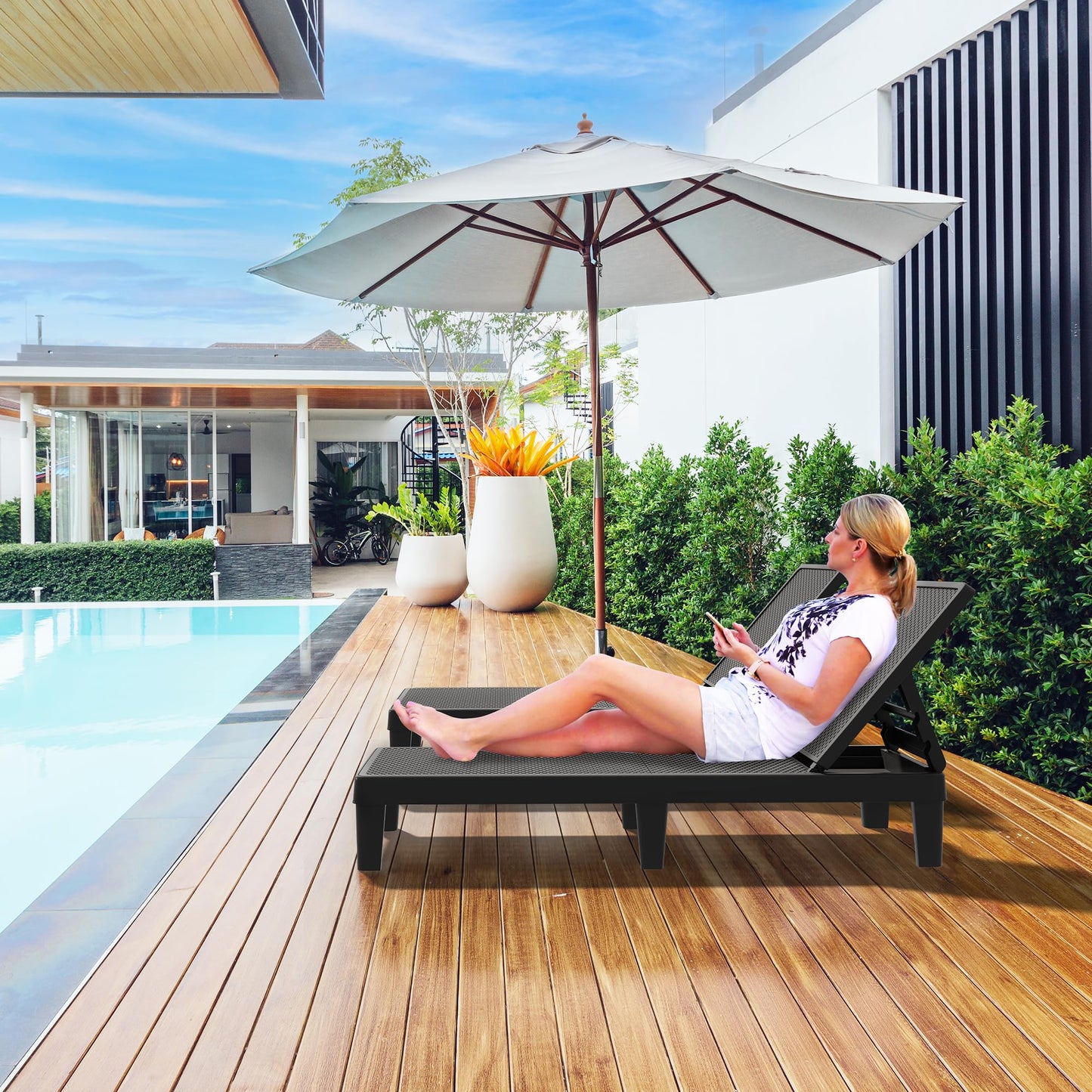 4 Outdoor Chaise Lounge Chairs by YITAHOME