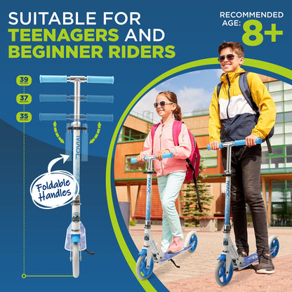 Jovial Kick Scooters for Kids Teenagers - 2 Wheel Kids Scooter with Adjustable T-Bar Handlebar - Alloy Anti-Slip Deck - Portable Folding Kick Scooters for Kids