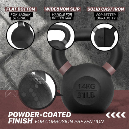 Yes4All 14 KG Cast Iron Kettlebell for Strength