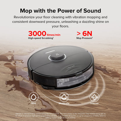 roborock S8 Robot Vacuum and Mop Cleaner, DuoRoller Brush, 6000Pa Suction, ReactiveAI 2.0 Obstacle Avoidance, Sonic Mopping, Auto Lifting Mop, Works with Alexa, Perfect for Pet Hair, Black