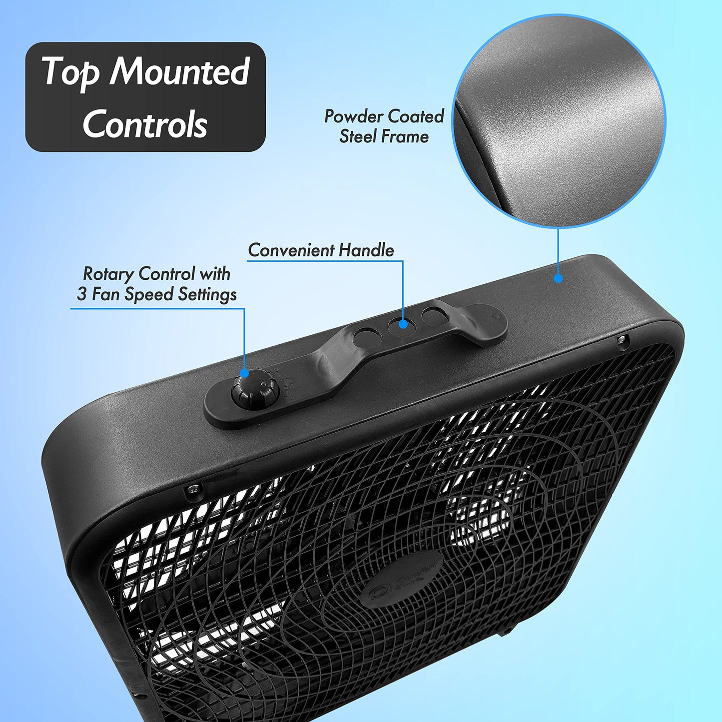 Comfort Zone 20-Inch 3-Speed Box Fan