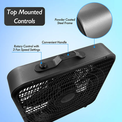 Comfort Zone 20-Inch 3-Speed Box Fan