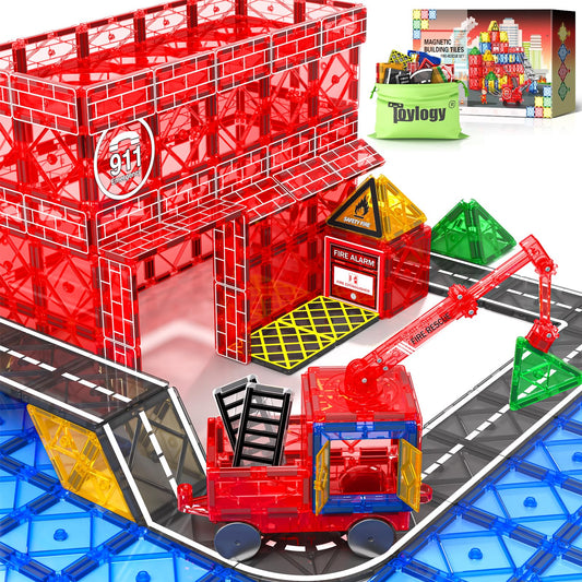 Magnetic Tiles Road Set for Kids Ages 3-7