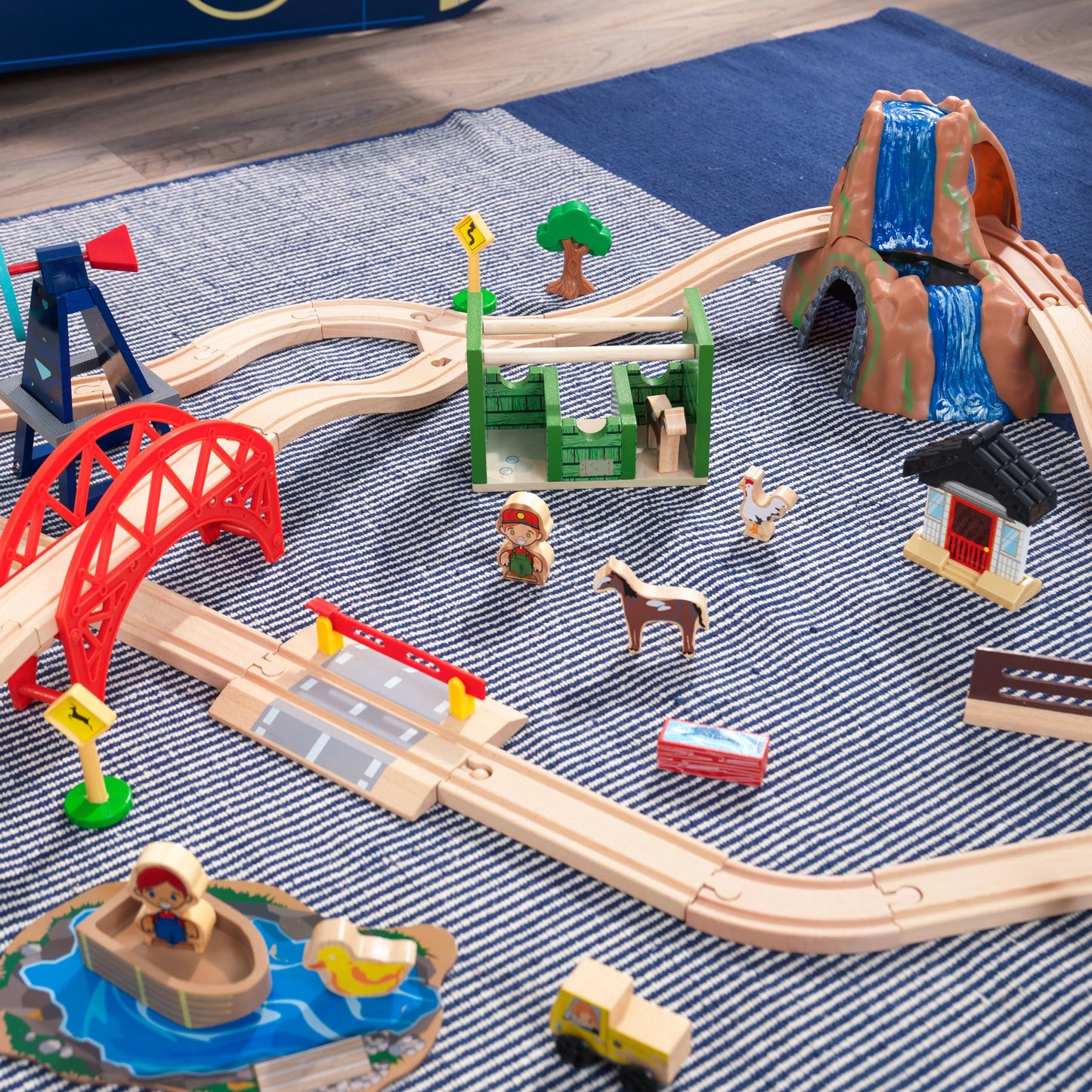 75-Piece KidKraft Wooden Farm Train Set