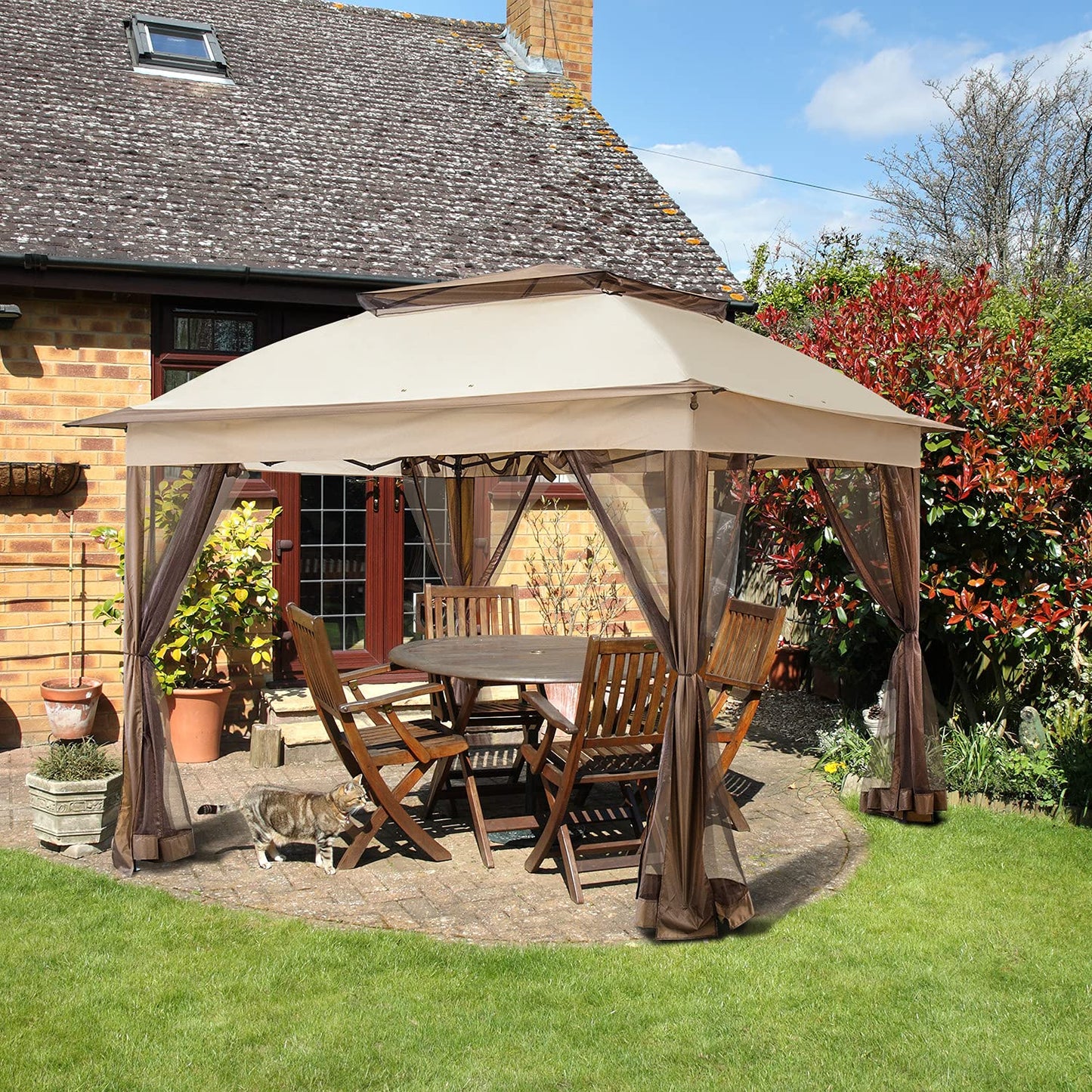 11x11 Pop Up Gazebo Tent with Mosquito Netting
