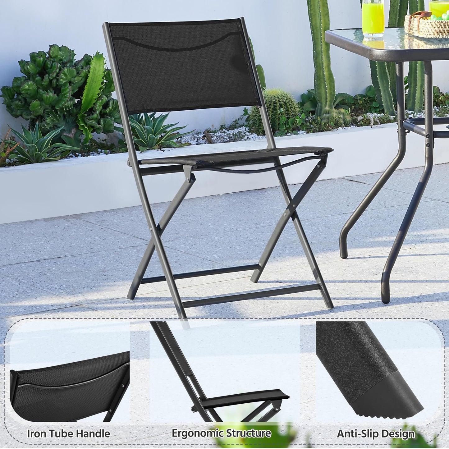 Yaheetech 4-Pack Outdoor Folding Dining Chairs