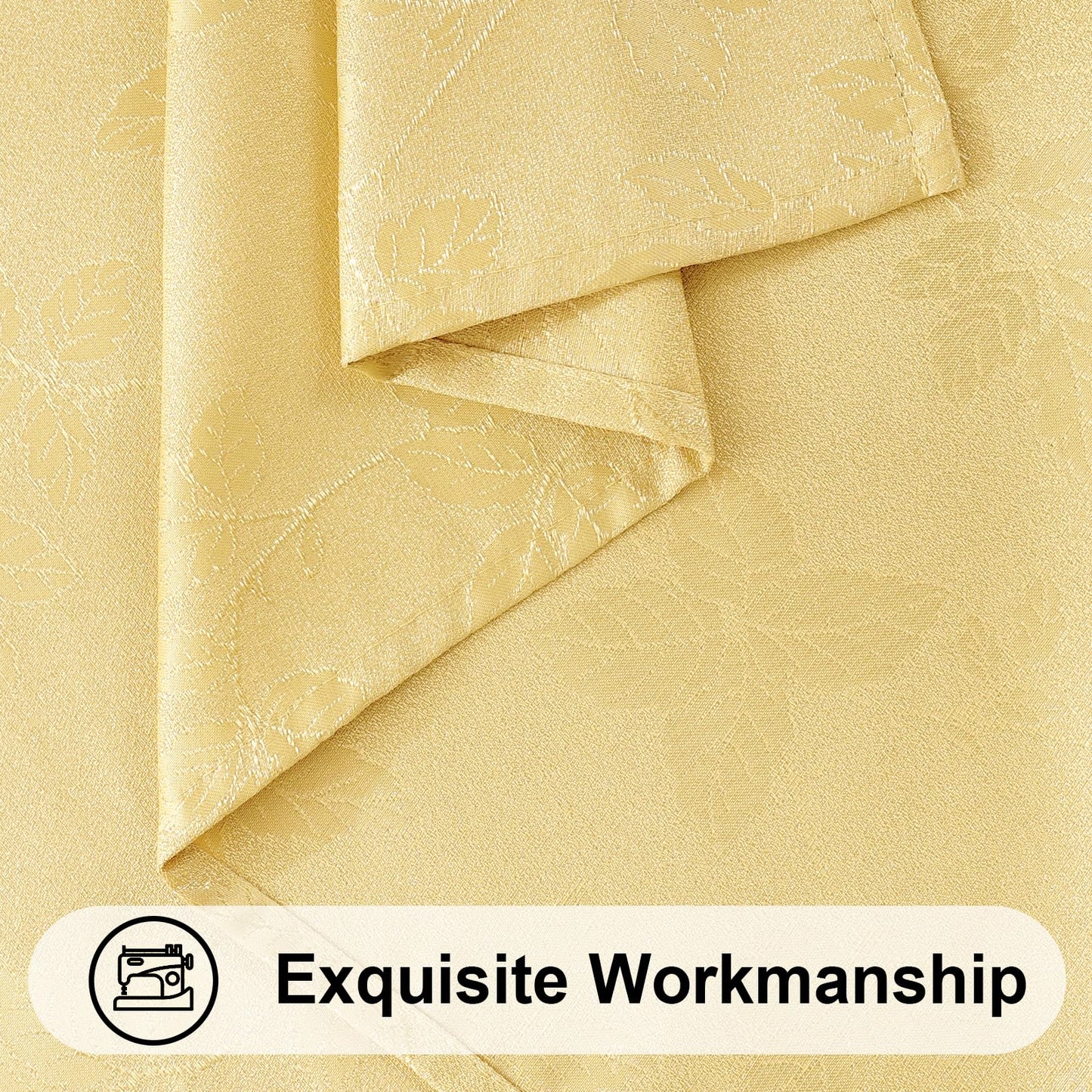 Moosfor Rectangle Tablecloth 60x102 Inch, Waterproof Damask Jacquard Table Cloth, Washable Fabric Table Covers for Dining, Parties, and Christmas Decor, Gold/Yellow