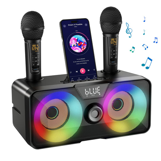 Karaoke Machine with Wireless Microphones and Speaker