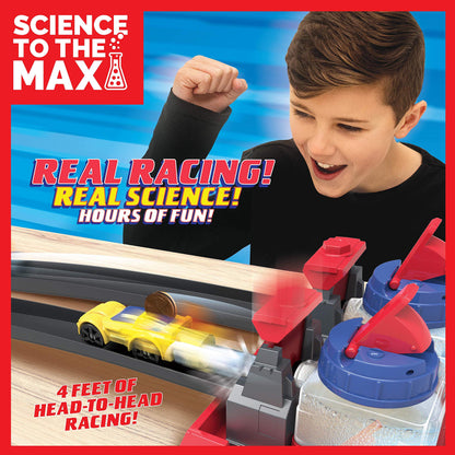 Be Amazing! Toys Science to The Max DIY Rocket Race Car Science Experiment for Kids & Teens - STEM Chemistry Kit for Boys and Girls - Make Your Own Water Race Rocket with Race Track for Ages 8+