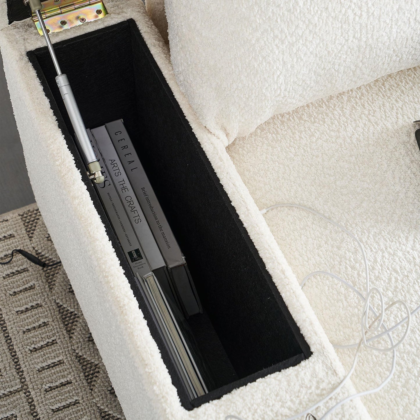 L-Shaped Sectional Couch with USB & Bluetooth
