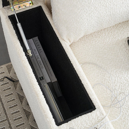L-Shaped Sectional Couch with USB & Bluetooth