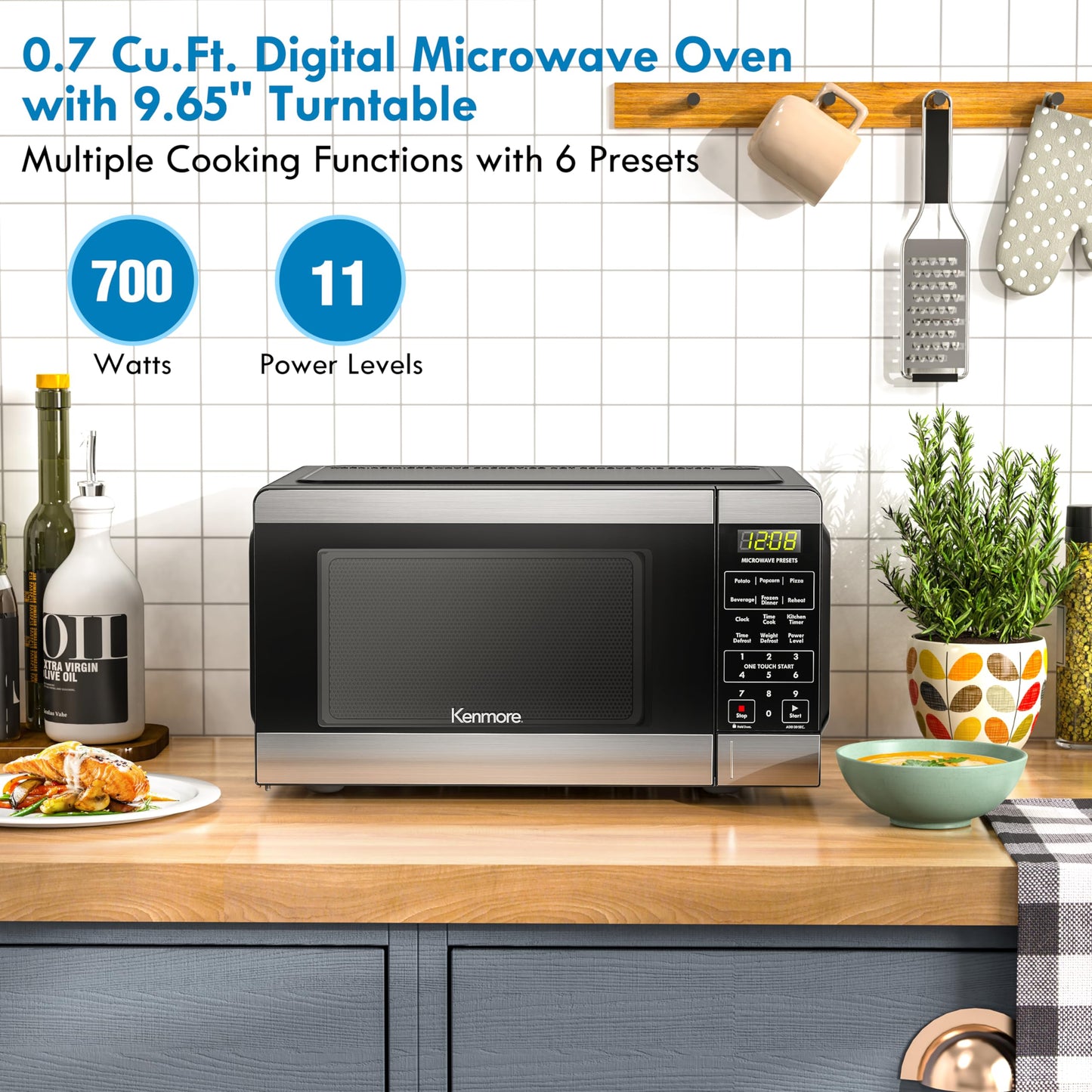 Kenmore 0.7 Cu Ft Stainless Steel Microwave Oven