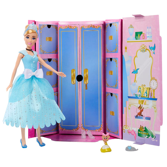 Mattel Disney Princess Cinderella Fashion Doll & Mystery Friend with 12 Surprise Fashions & Accessories, Unboxing Toy
