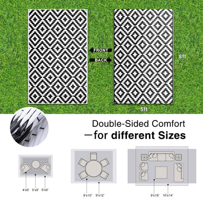 Waterproof Outdoor Rug 5x8 ft by OLANLY