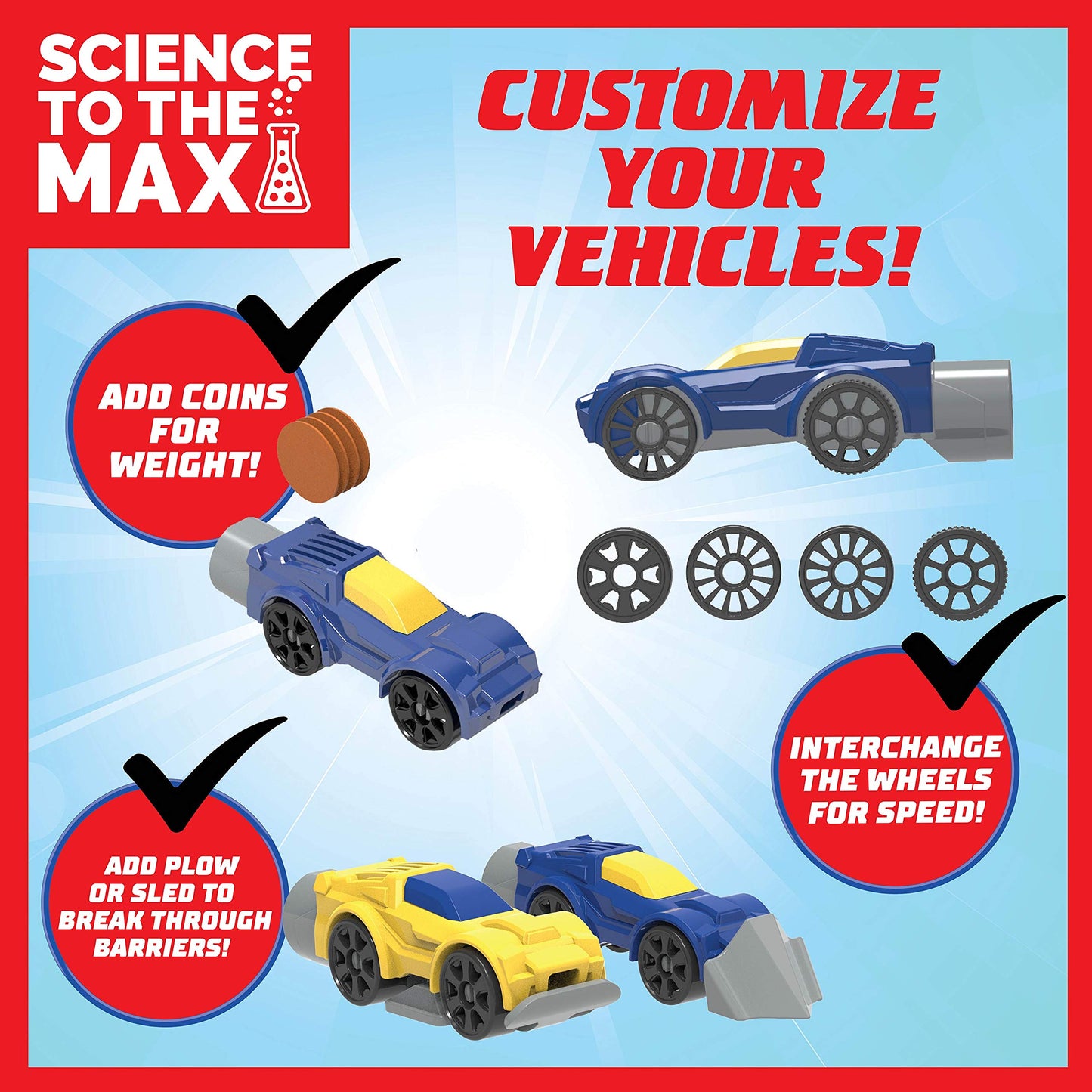 Be Amazing! Toys Science to The Max DIY Rocket Race Car Science Experiment for Kids & Teens - STEM Chemistry Kit for Boys and Girls - Make Your Own Water Race Rocket with Race Track for Ages 8+