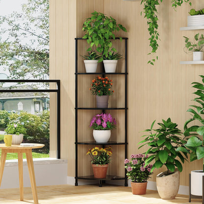 Greatseas 5-Tier Corner Shelf - Marble Black