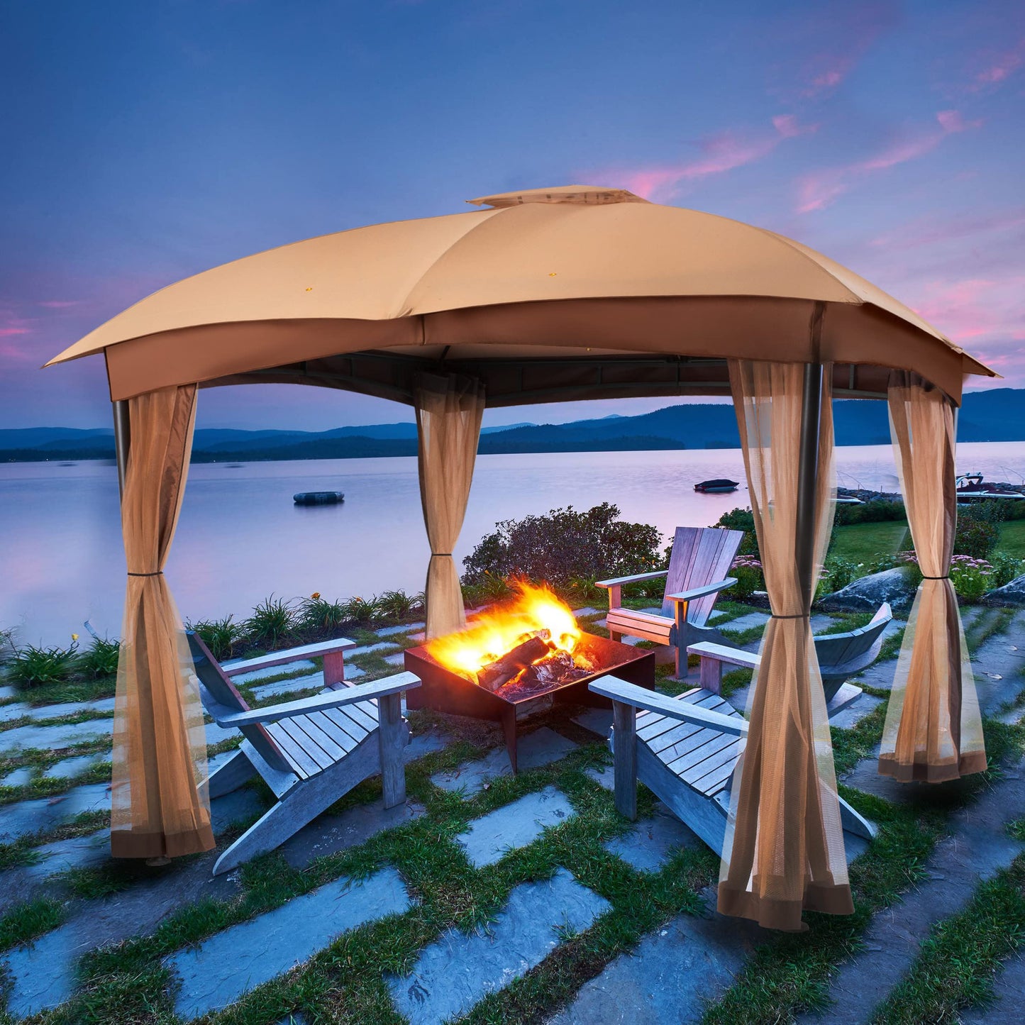 10x10 Heavy Duty Patio Gazebo with Netting