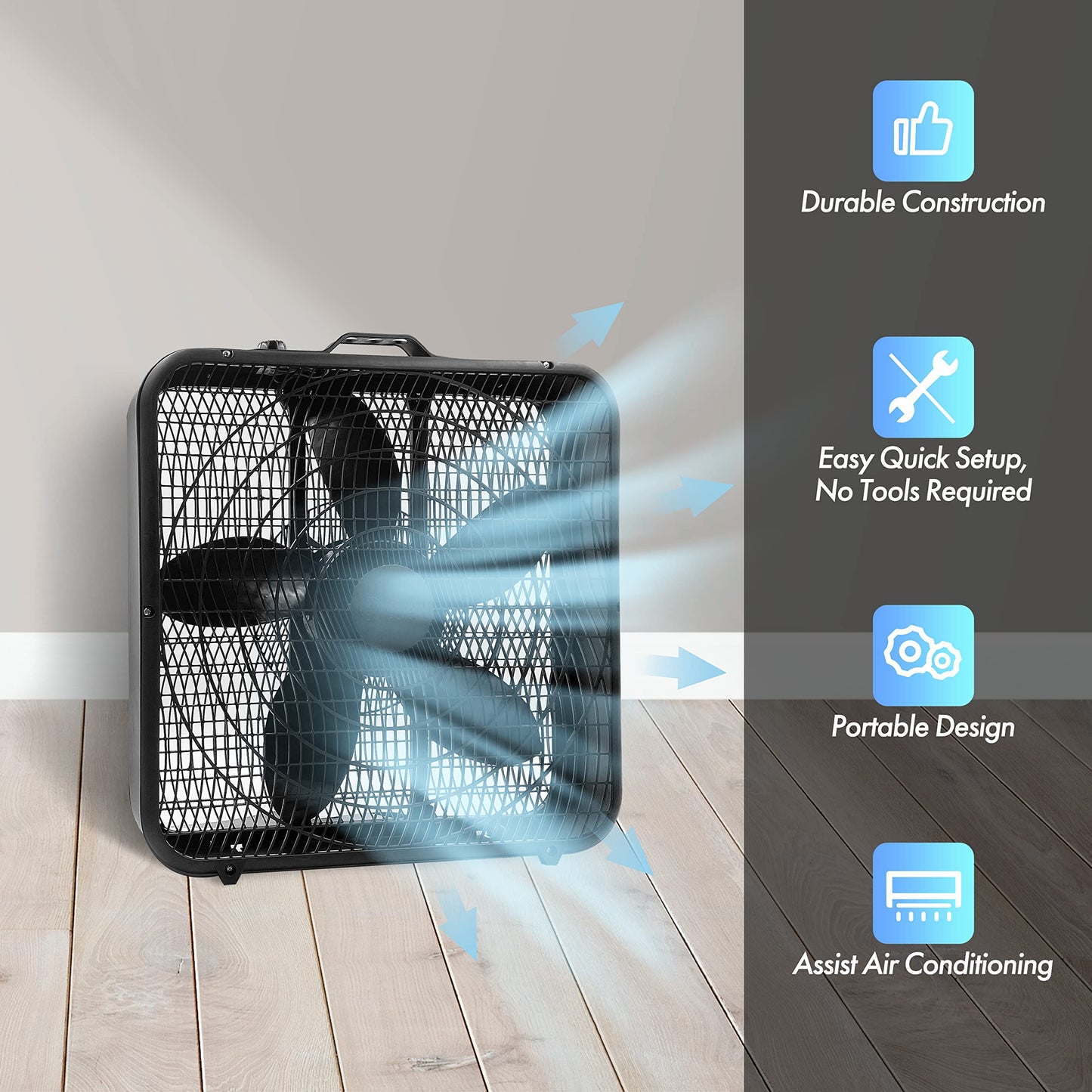 Comfort Zone 20-Inch 3-Speed Box Fan