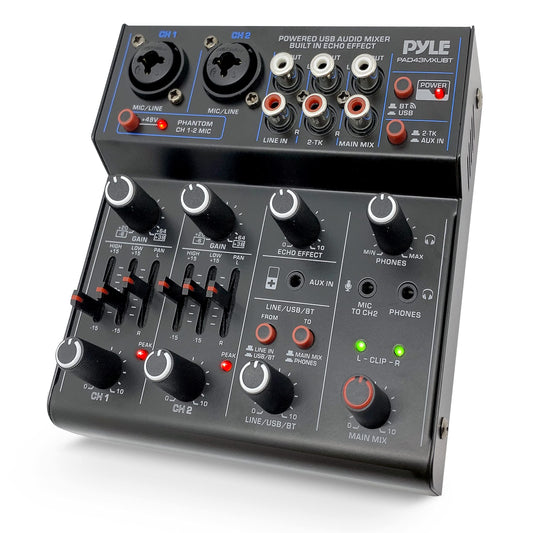 Pyle Wireless DJ Audio Mixer with Bluetooth