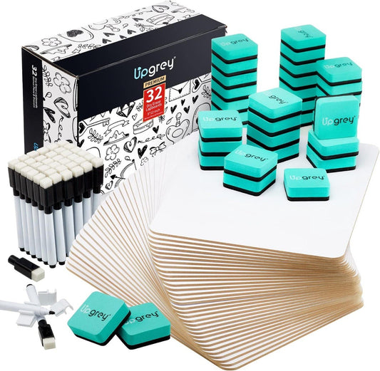 32 Pack Double-Sided Dry Erase Lapboards Set