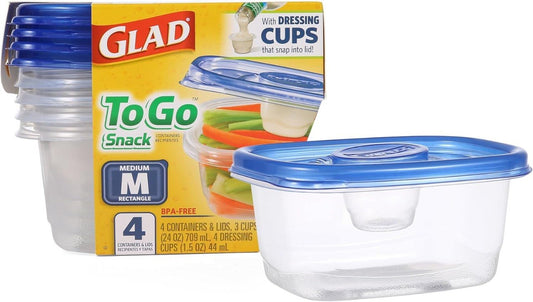 4 Pack Glad 24 Oz Snack Storage Containers