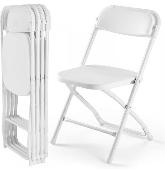 4 Pack Plastic Folding Chairs Stackable Portable