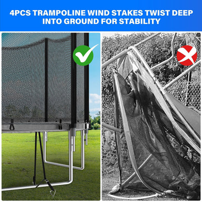 14FT Trampoline with Safety Enclosure and Wind Stakes
