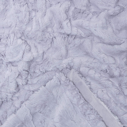 Chanasya Premium Fuzzy Faux Fur Rectangular Embossed Throw Blanket - Super Soft and Warm Lightweight Reversible Mink for Couch, Home, Living Room, and Bedroom Décor (50x65 Inches) Lavender