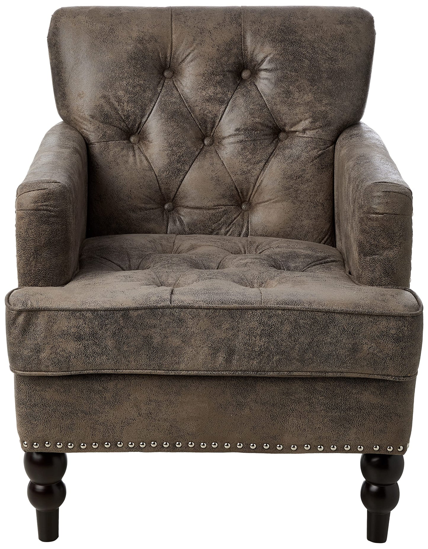 Tufted Club Chair with Nailhead Accents