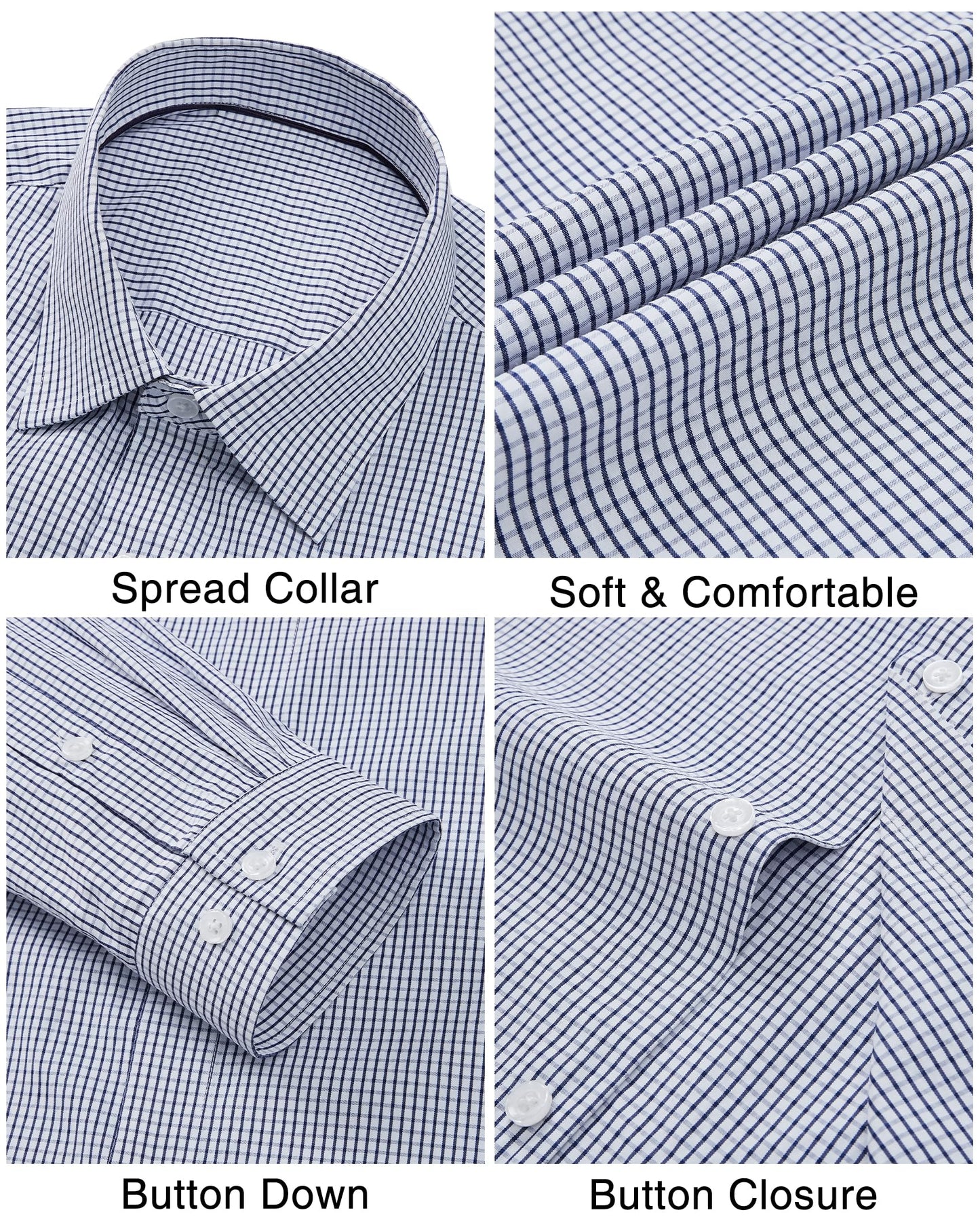 Men's Plaid Long Sleeve Dress Shirt - Regular Fit