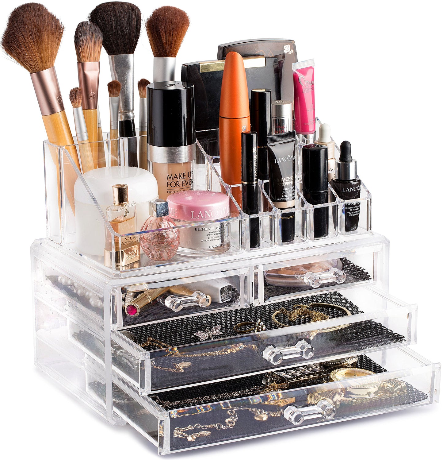 Masirs 16-Compartment Makeup Organizer with Drawers