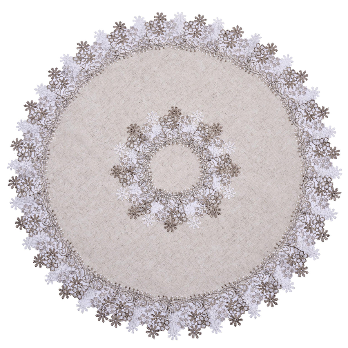 33-Inch Round Lace Table Topper Doily