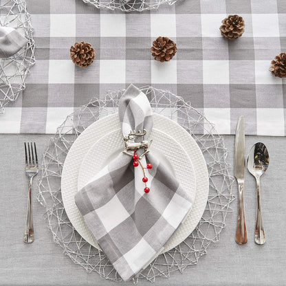 DII Gray & White Buffalo Check Napkin Set