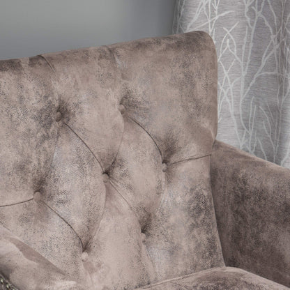 Tufted Club Chair with Nailhead Accents