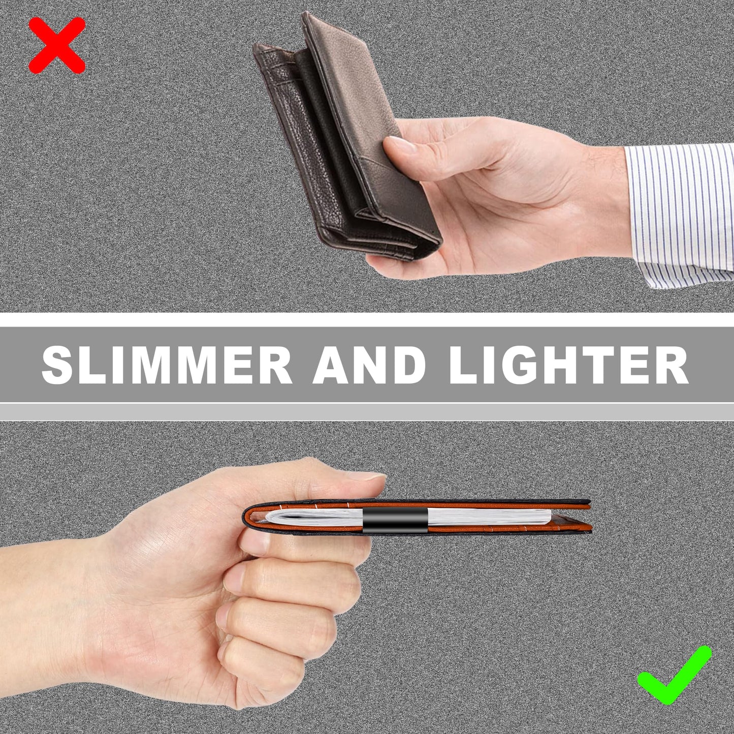 Men's RFID Blocking Slim Wallet with Money Clip