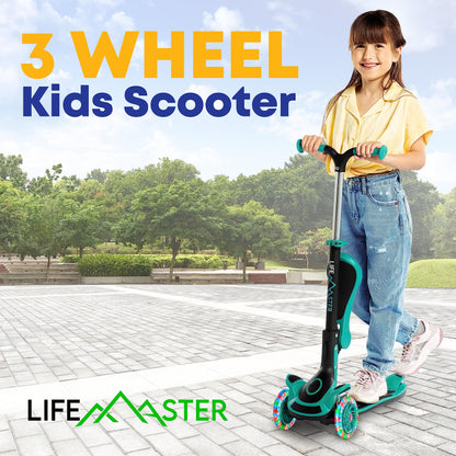 Kids 3-Wheel Kick Scooter with LED Lights