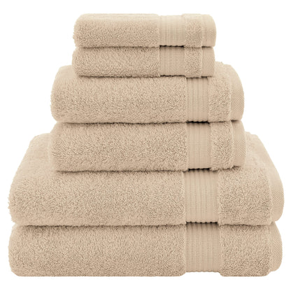 American Veteran Towel, 100% Cotton Turkish 6 Piece Towel Set, Luxury Towels Set of 6 for Bathroom Essentials, 2 Bath Towels 2 Hand Towels 2 Washcloths, Beige