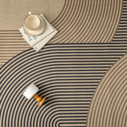 PureCozy Modern Rainbow Easy Jute Rug 6x9 Large Living Room Carpet Washable Outdoor Patio Dining Room Rug Contemporary Farmhouse Non Slip Indoor Outdoor Carpet for Backyard Deck Office Decor