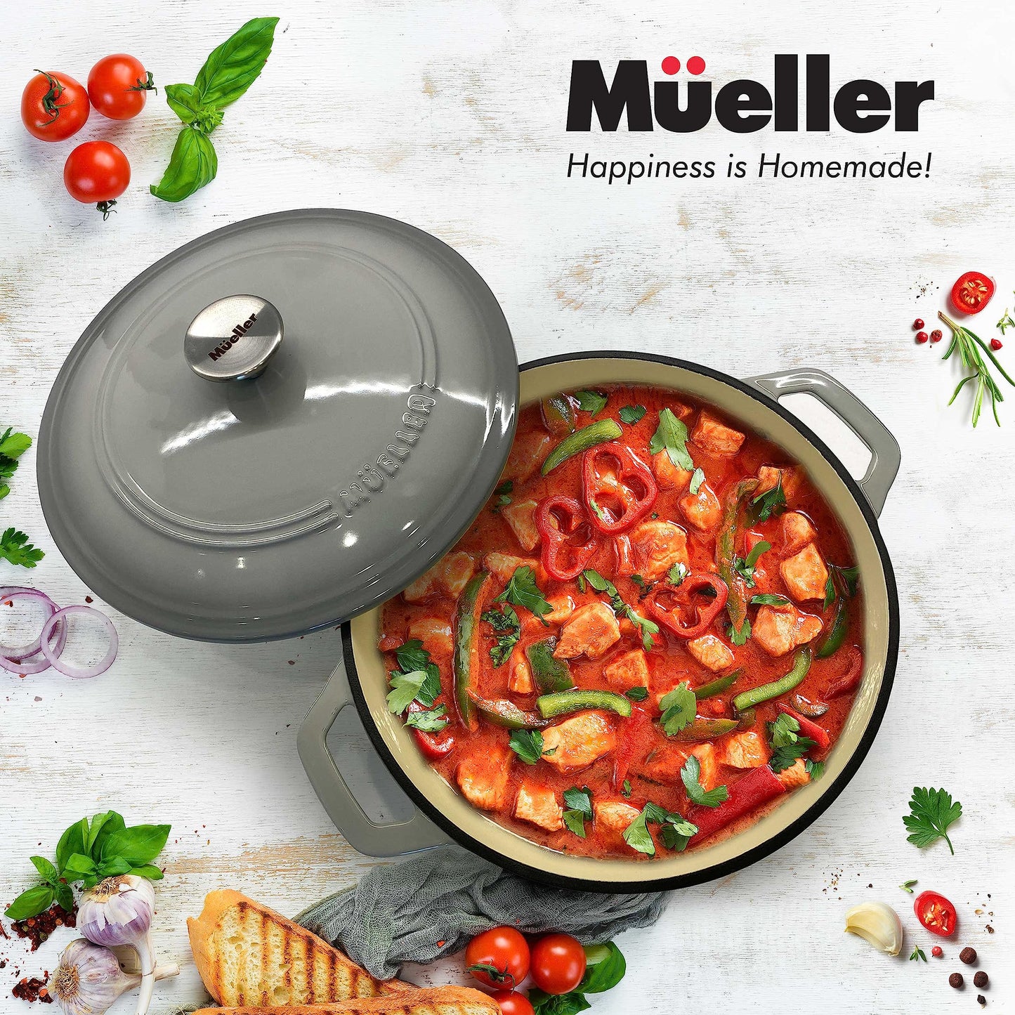 Mueller 6 Quart Enameled Cast Iron Dutch Oven