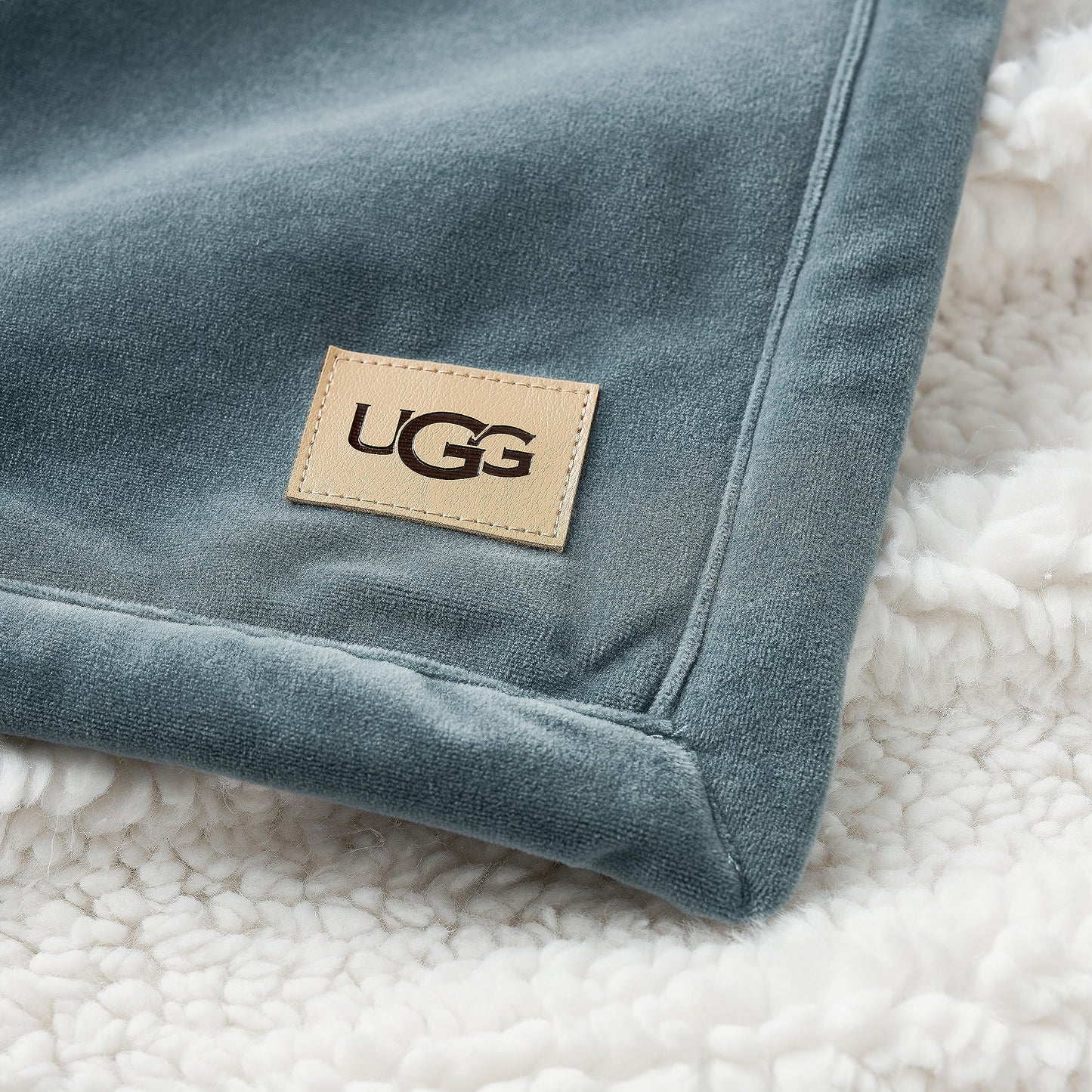 UGG 23856 Bliss Extra Large Super Soft Plush Reversible Fuzzy Fluffy Fleece Blanket for Year Round Warmth and Comfort Machine Washable Luxury Throw Blanket for Cozy Home Décor, 70 x 50-Inch, Deep Sage