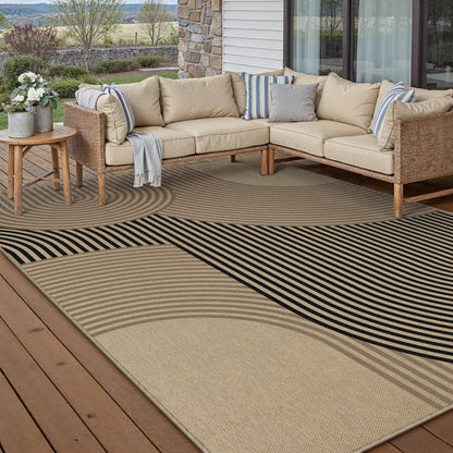 PureCozy Modern Rainbow Easy Jute Rug 6x9 Large Living Room Carpet Washable Outdoor Patio Dining Room Rug Contemporary Farmhouse Non Slip Indoor Outdoor Carpet for Backyard Deck Office Decor