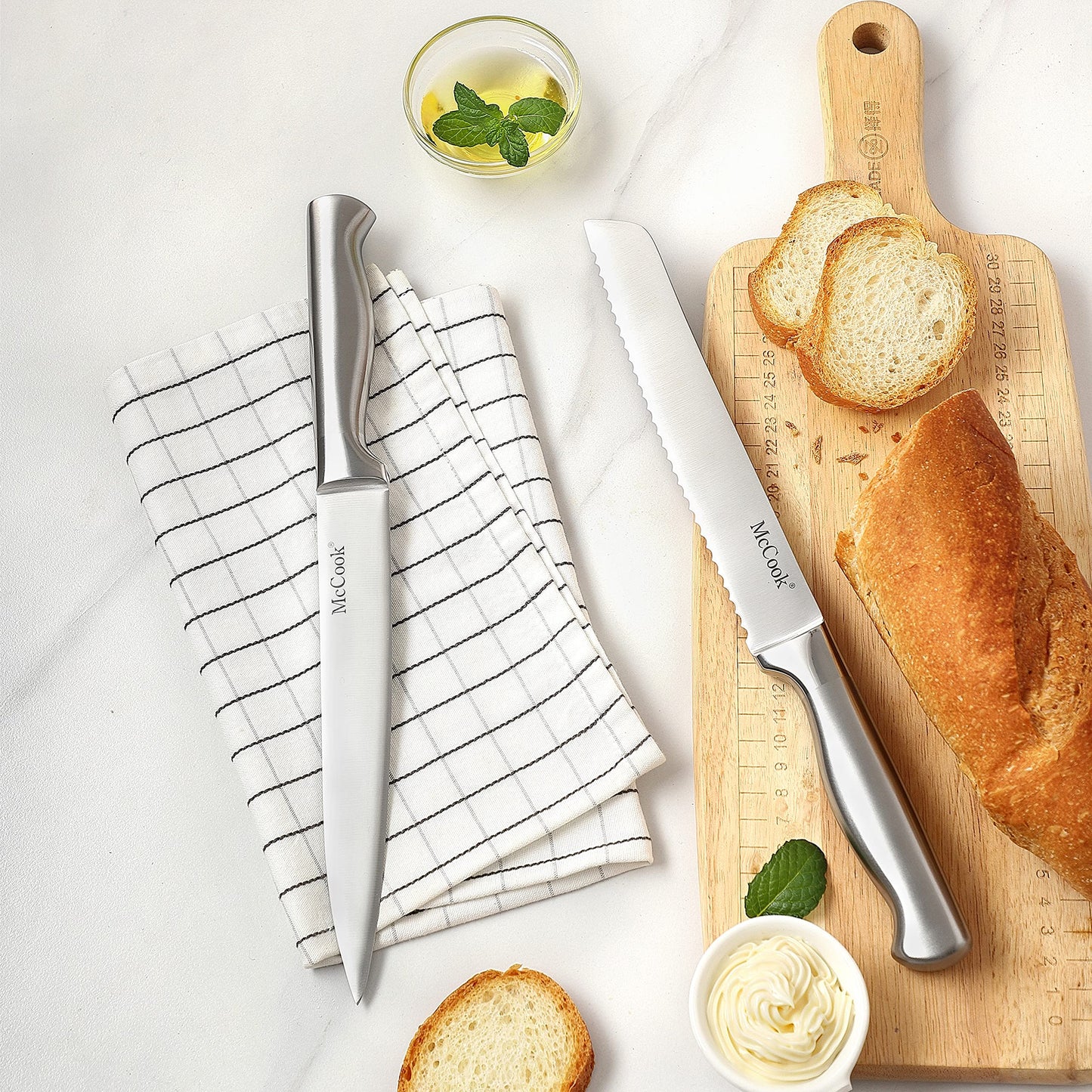 McCook Kitchen Knife Set with Built-in Sharpener