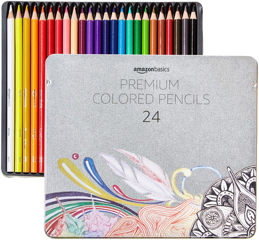 24 Count Amazon Basics Colored Pencils Set