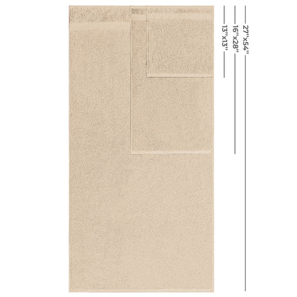 American Veteran Towel, 100% Cotton Turkish 6 Piece Towel Set, Luxury Towels Set of 6 for Bathroom Essentials, 2 Bath Towels 2 Hand Towels 2 Washcloths, Beige